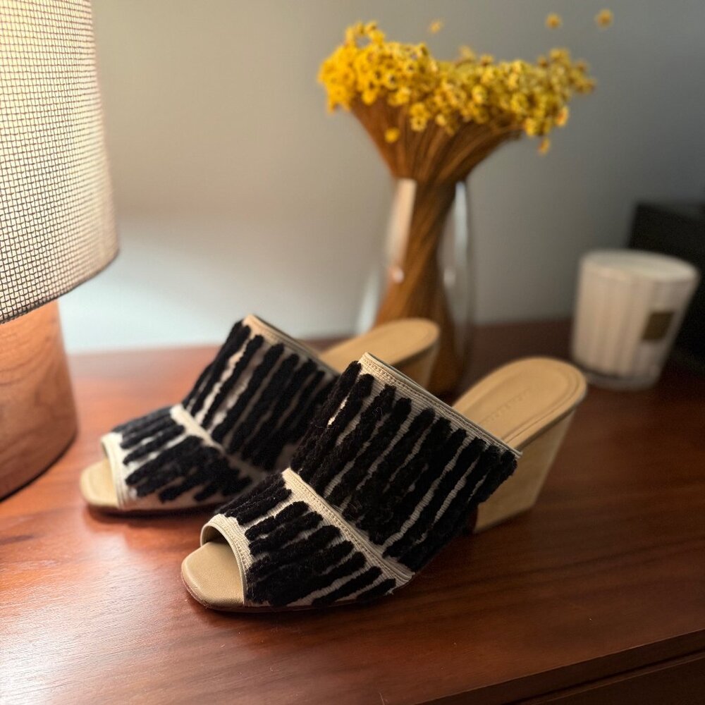 Rachel Comey Dahl mule B&W stripe
